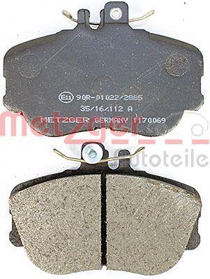 Jeu de 4 plaquettes de frein METZGER ref. 1170069